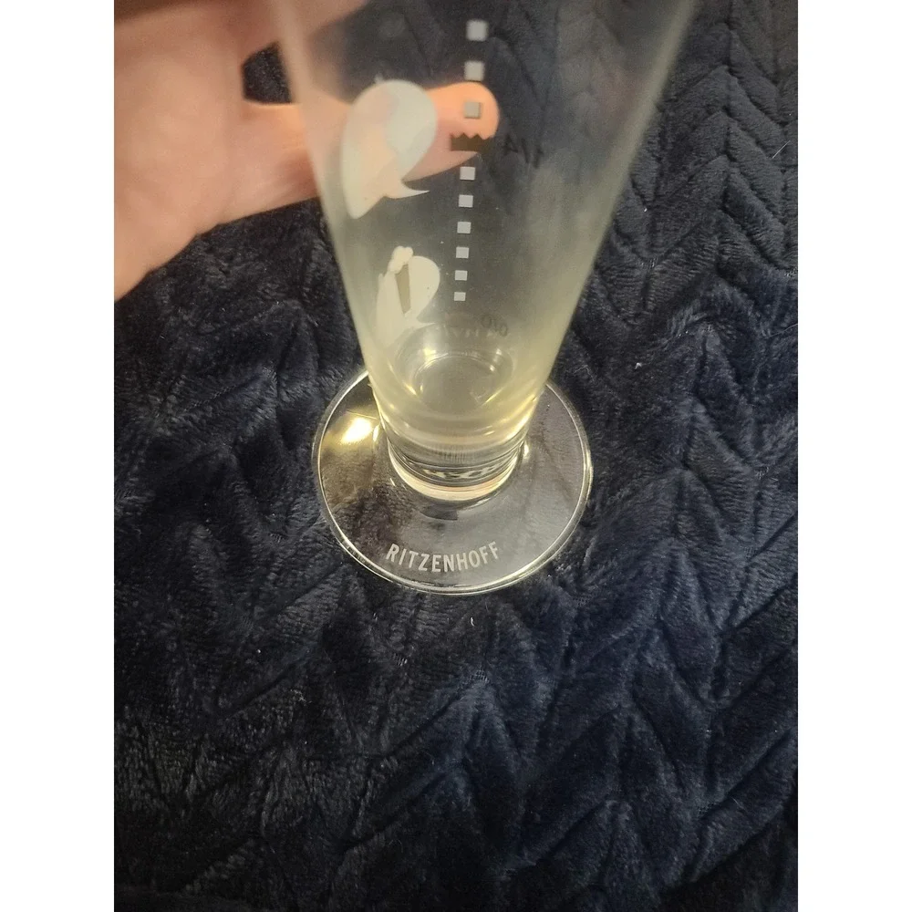 Ritzenhoff Oliver Hartmann Talk About Pilsner Beer Glass Gold Rim Vintage 9.75in